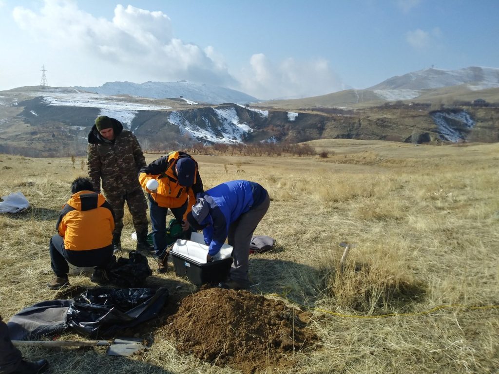 Preparing a pit for the sensor